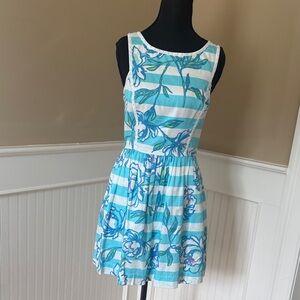 Lilly Pulitzer Blue and White Floral Mini Dress